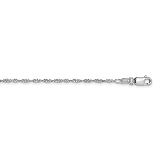 10K White Gold Singapore Chain 1.3MM 18"