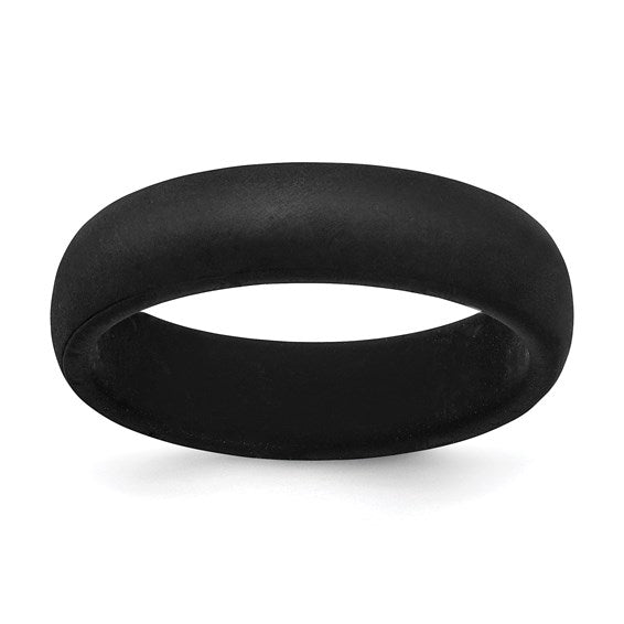 5.7MM Black Silicone Band - Size 5