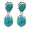 Sterling Sliver Double Turquoise Earrings.