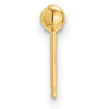 14K Yellow Gold 2.5mm Single Ball Post Earring