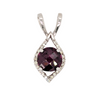 14K White Gold Checkerboard Rhodolite Garnet Pendant