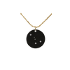 Zirconium Zodiac Cancer Lab Grown Diamond Disc Necklace with Gold Filled Chain