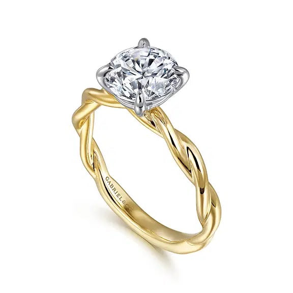 14K Gold 1.5CT Emersin Twisted Solitaire Engagement Mounting S2219067