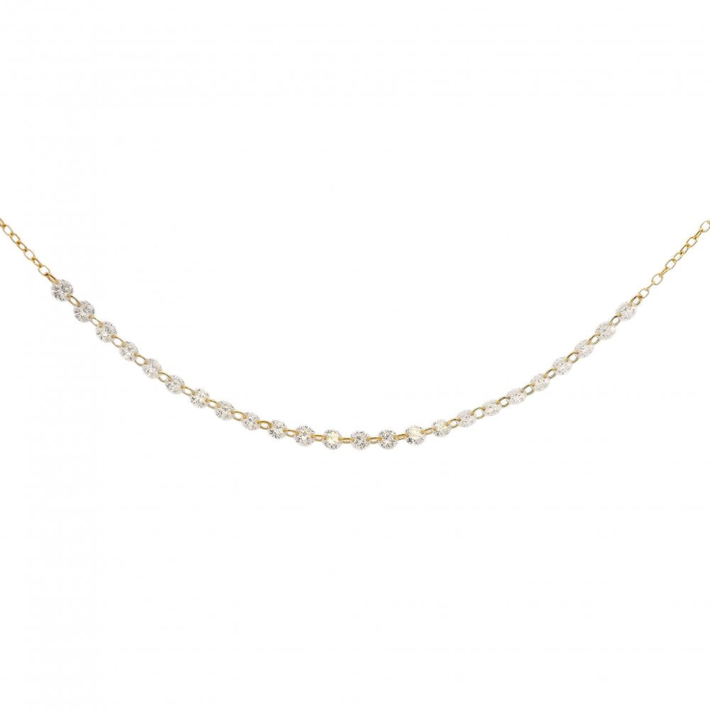 14K Yellow 1.26CTW Floating Diamond Necklace
