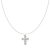 18kt White Gold .26ctw H-I SI Bezel Cross Adjustable Chain