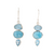 Sterling Silver Larimar and Blue Topaz Pear Dangles