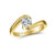 14K Yellow Gold 3/4CT Bypass Round Engagement Semi-Mount