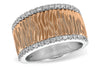 14KT Rose & White Gold Textured Statement Ring
