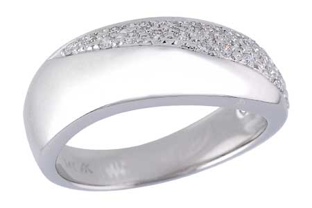 14K White Gold Pave Diamond Fashion Ring