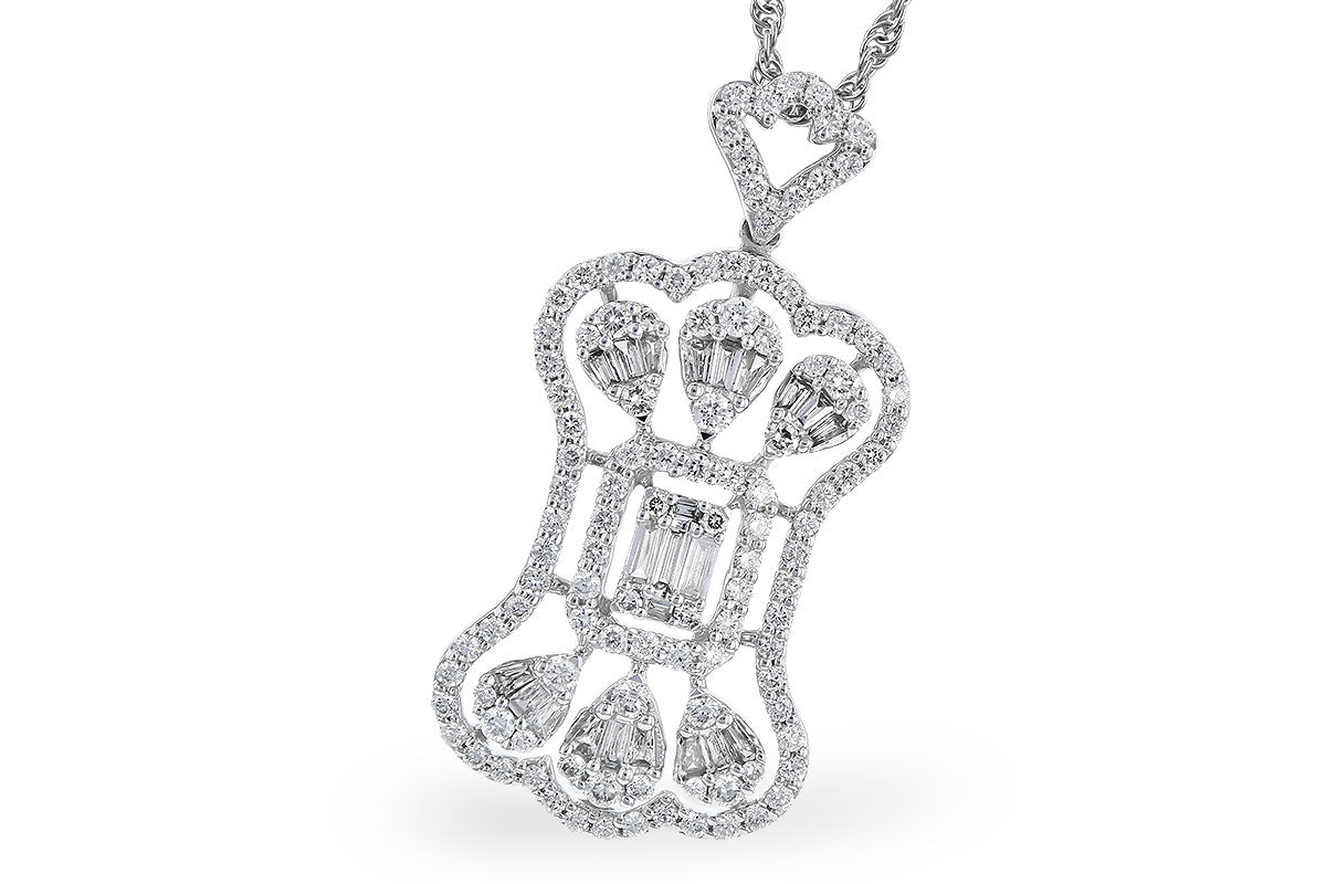 14KT Gold Necklace with Diamonds - Vintage Inspired