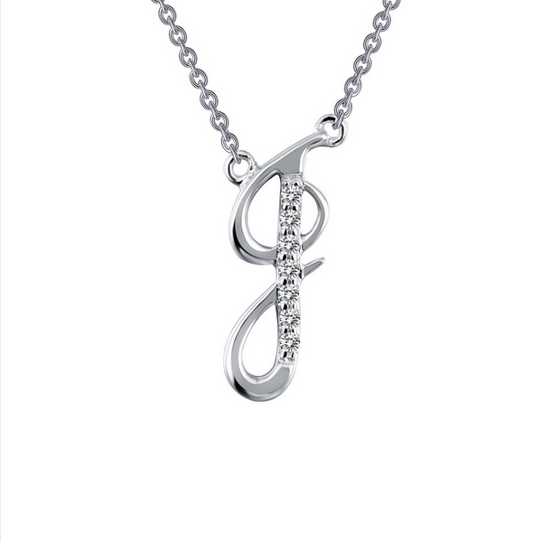 SS Sim Dia Initial J Necklace.