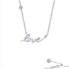 SS The Word Love Necklace w/ Bezel Sim Dia.