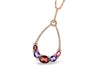 14KT Rose Gold Amethyst, Garnet, and Diamond Necklace