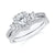 Three Stone: 3/8 Ctw. Diamond Semi Mount with 1/3 Ct. Round Center Diamond in 14K Gold