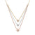 14K Tri-Tone Celestial Layer Necklace with Diamonds