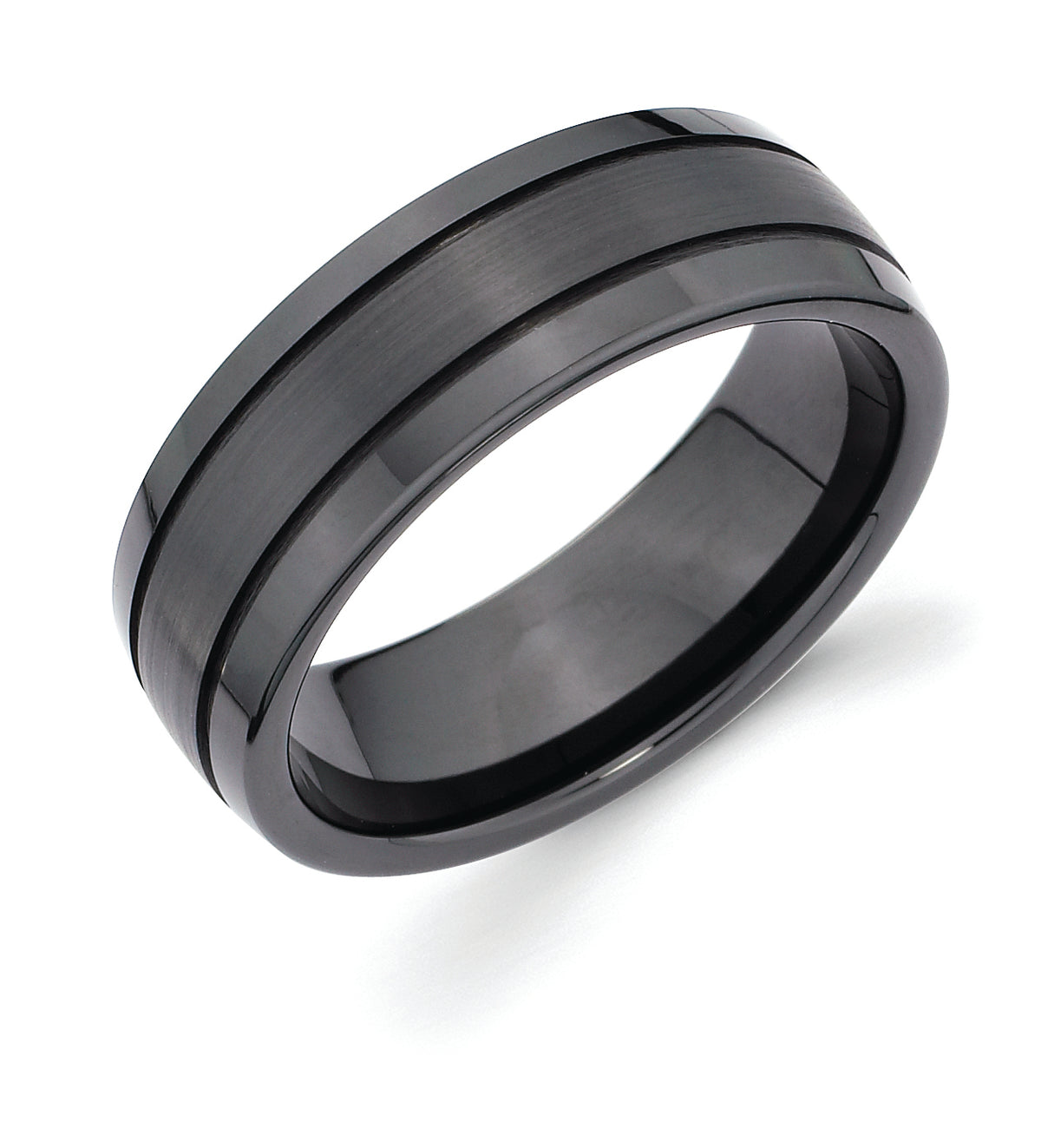 7mm Ceramic Band with Double Channel Accent