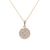 14K Yellow Gold Diamond Cluster Circle Necklace