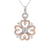 18K Two Tone Diamond Clover Necklace