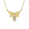 10K Gold Diamond Bumble Bee Necklace