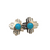 Harris Original 14K Yellow Gold Turquoise Zia Stud Earrings