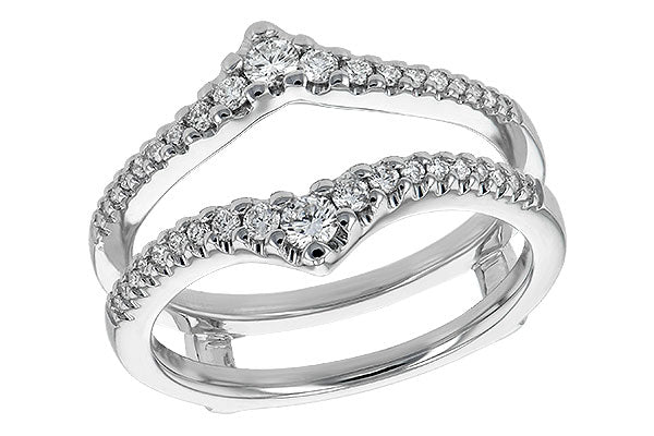 Diamond Band Enhancer Ring, White Gold Over Guard Band, Anniversary Ring,  Engagement Ring Enhancer, Solitaire Enhancer Women Ring 