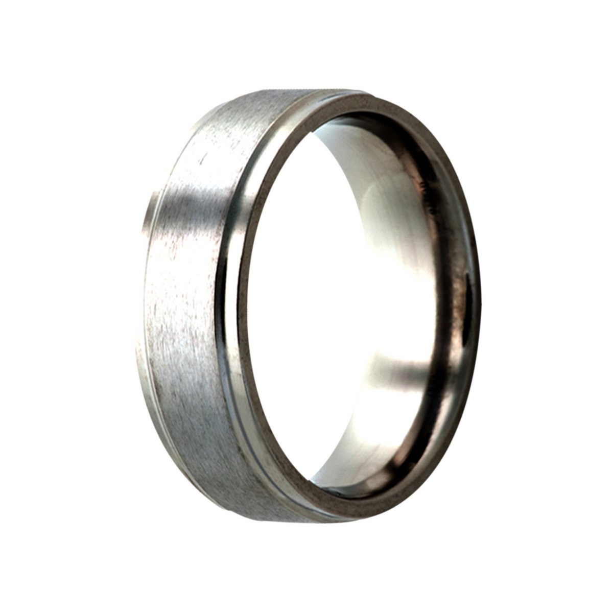 Men's Titanium 7MM High Polished Edge Ring Size 9.5