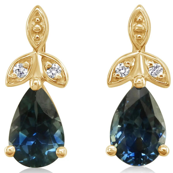 14K YG 1.10CT PS MONTANA SAPPH