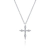 14K White Gold & Diamond Cross Necklace.