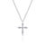 14K White Gold & Diamond Cross Necklace.