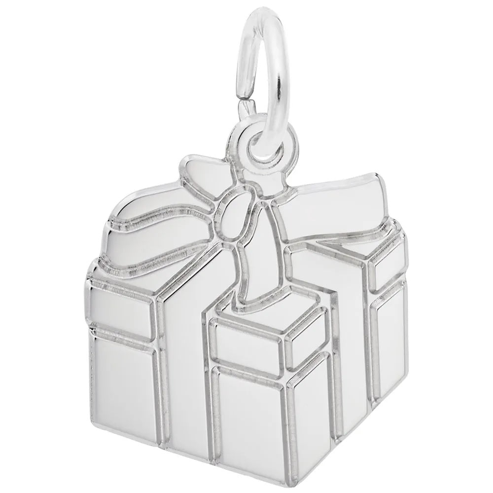 Sterling Silver Gift Box Charm