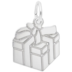 Sterling Silver Gift Box Charm