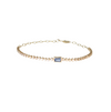 14K YG 1CTW DIA .40CT SAPPHIRE BUTTERCUP CHAIN BRACELET7"