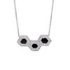 Estate: 14K White Gold Onyx & Diamond Necklace