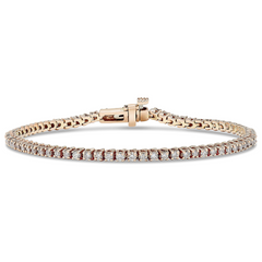 14K Rose Gold Diamond Tennis Bracelet 2CTW