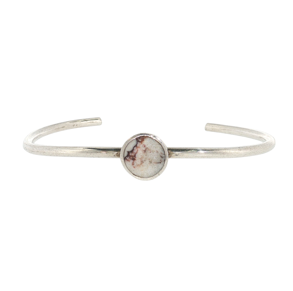 Estate Sterling Sliver Buffalo Stone Cuff