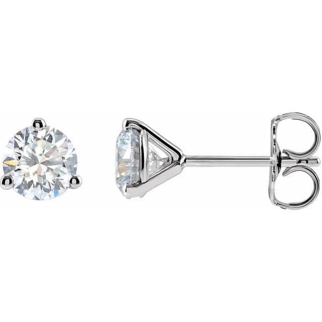 14K White Gold Diamond Stud Earrings 1/2CTW