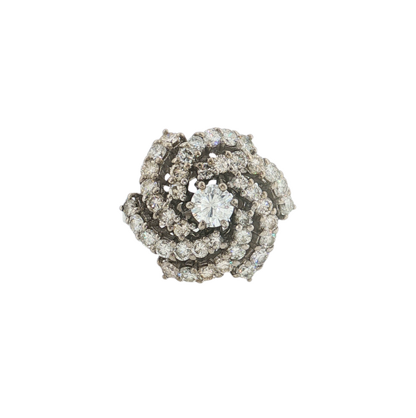 Estate 14kt White Gold 1.50ctw Spiral Diamond Ring