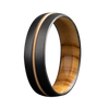Men's Guitar String Ring with Olive Wood & Zirconium - Size 10