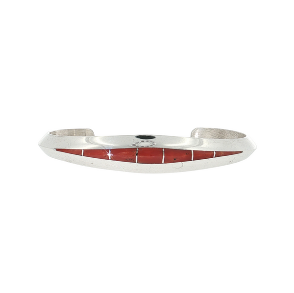 Estate Sterling Sliver Coral Cuff