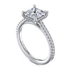 Aline 14K White Gold Princess Cut CZ Center Engagement Semi-Mount S2086896