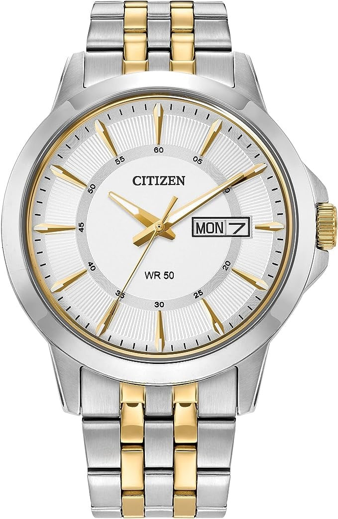 Citizen Quartz Two Tone Watch with Day/Date  BF2018-52A