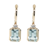 14kt Yellow Gold 2.35ctw Aquamarine .06ctw Diamond Dangle Earrings