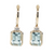 14kt Yellow Gold 2.35ctw Aquamarine .06ctw Diamond Dangle Earrings