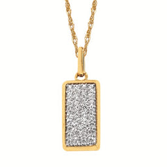 14K YG .26CTW PAVE BAR PENDANT