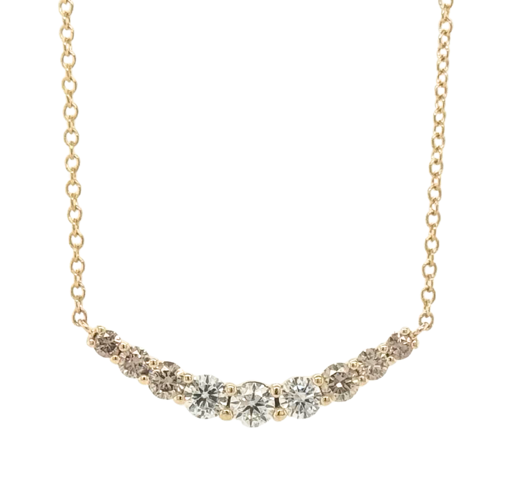 EMBERLIGHT 14K YG 2.01CTW WHT/BRN OVAL EARRINGS