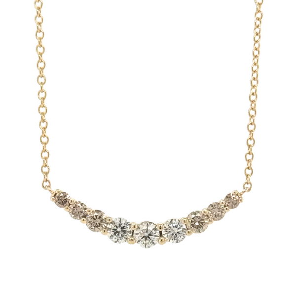 EMBERLIGHT 14K YG 2.01CTW WHT/BRN OVAL EARRINGS