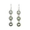 Sterling Sliver 3 Round Prasiolite Dangle Earrings.