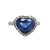 Estate 18ktWhite Gold Ceylon Heart Sapphire Diamond Ring
