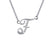 Sterling Silver Initial "D" CZ Script Necklace