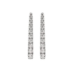 14K White Gold .18CTW Diamond Point Earrings